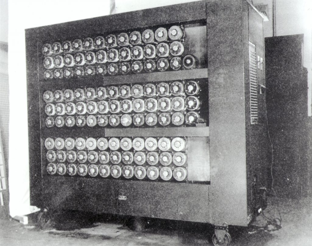 Front-of-a-bombe-code-breaking-machine-at-Bletchley-Park