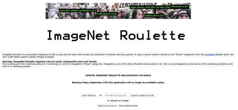 ImageNet Roulette | IDIS